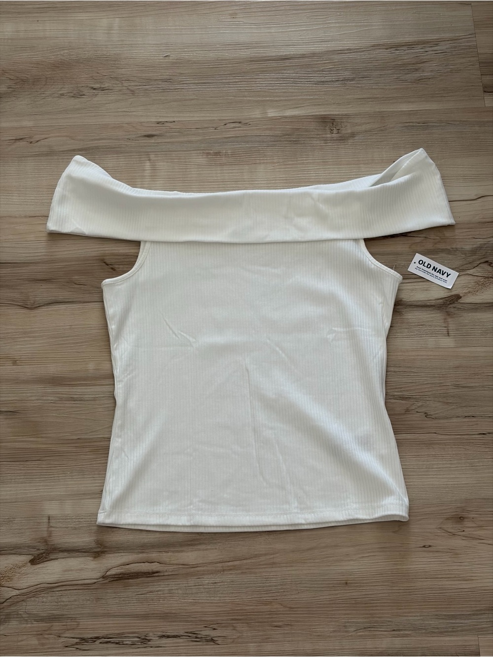 Old Navy White Off-The-Shoulder Ribbed Camisole